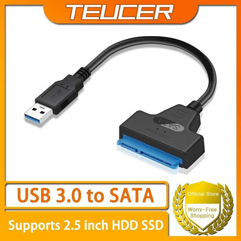 Interfaz USB 3.0 TO SATA 2.5" SSD HDD adaptador para disco duro