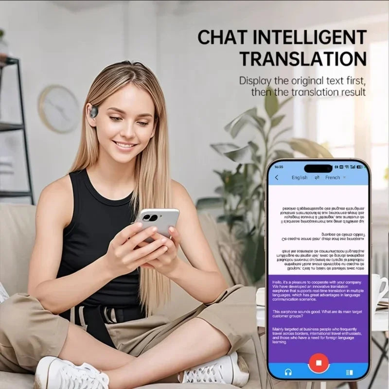 Audífonos traductores Bluetooth 156 idiomas en vivo (valores + IVA)