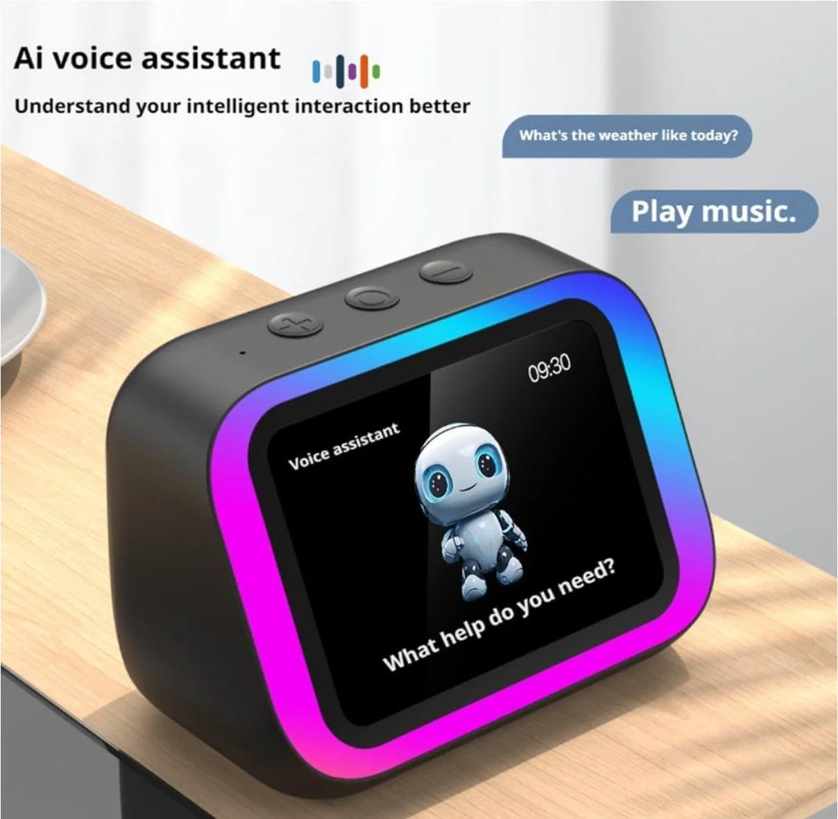 Parlante con IA bluetooth con asistente de voz (valores + IVA)