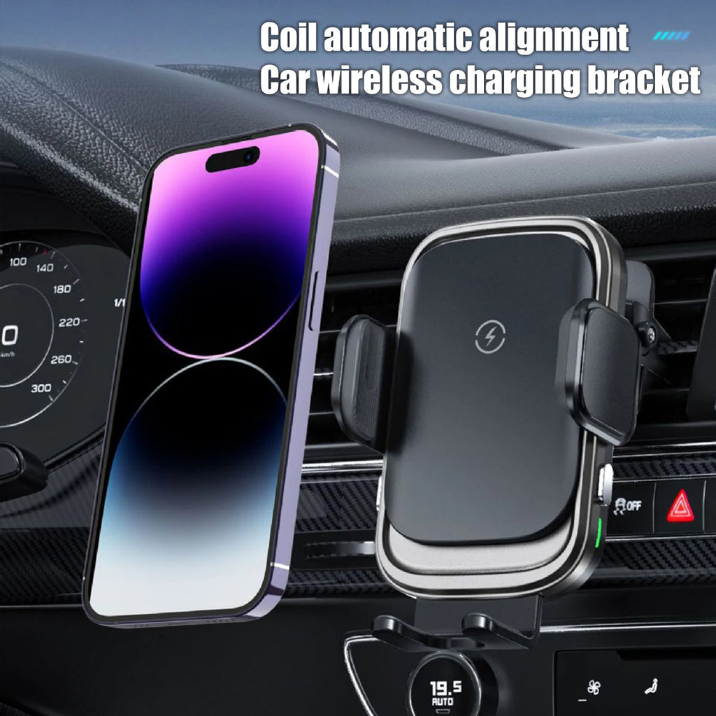 Soporte para teléfono móvil universal con cargador inalambrico de 15 watts para vehiculo (valores + IVA)
