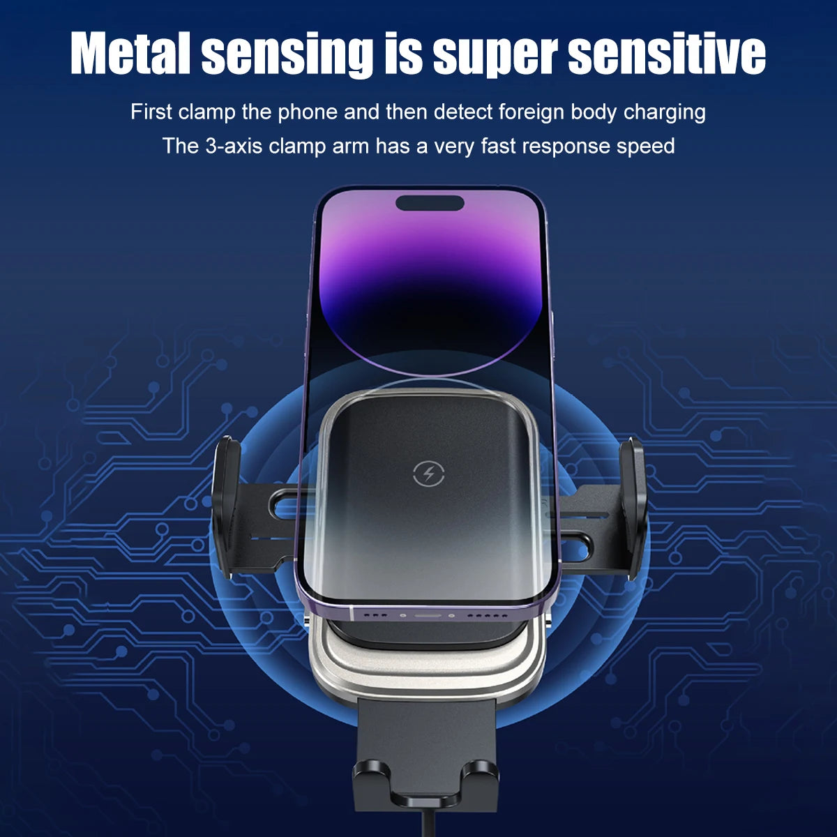 Soporte para teléfono móvil universal con cargador inalambrico de 15 watts para vehiculo (valores + IVA)