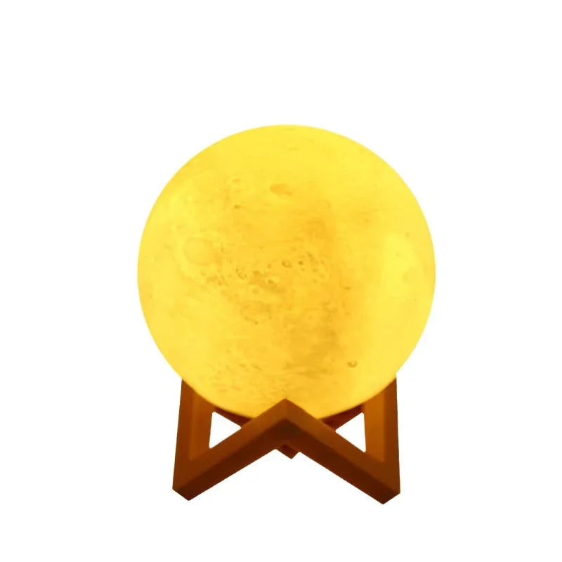 Lampara LED LUNA base madera (usa baterias)